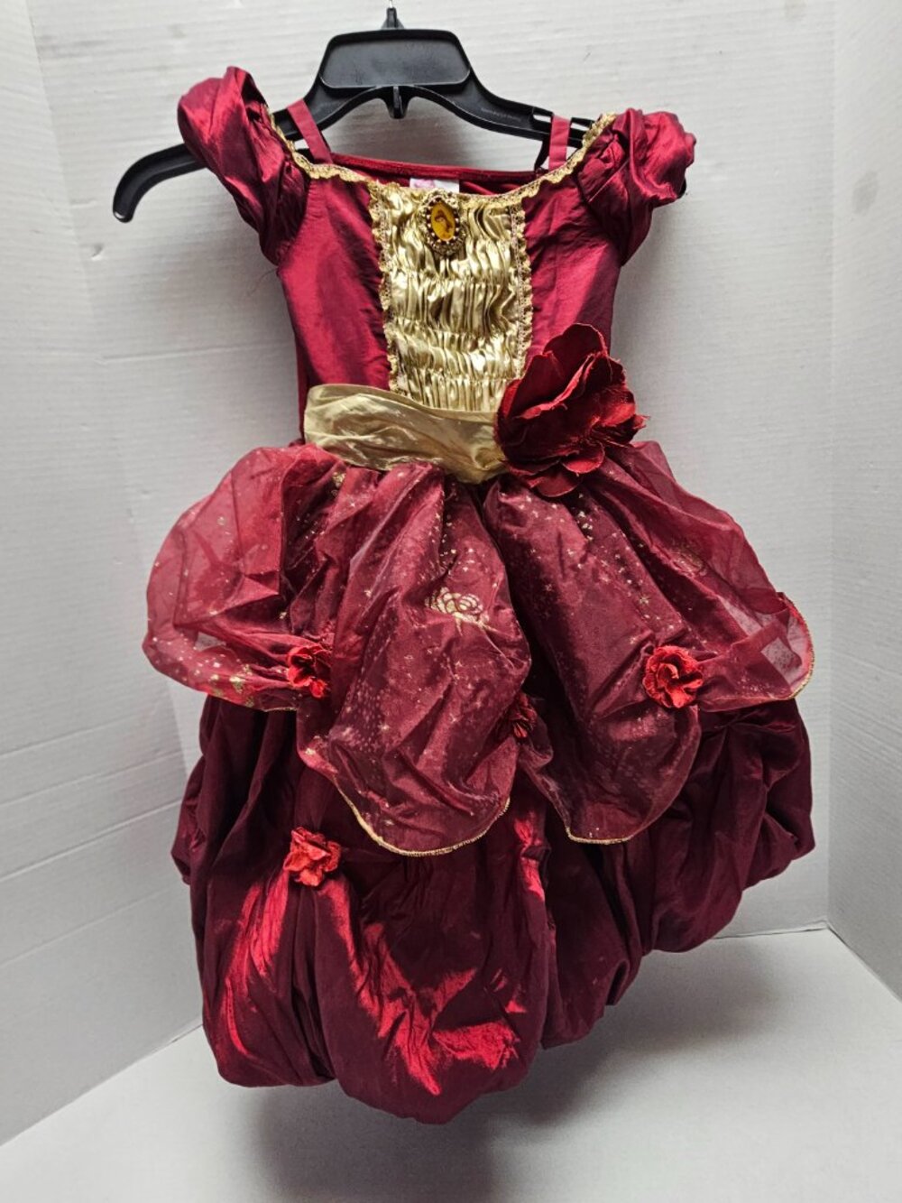 Disney Store Belle Holiday Princess Costume Dress Red Gold Beauty & the Beast XS - Picture 6 of 16